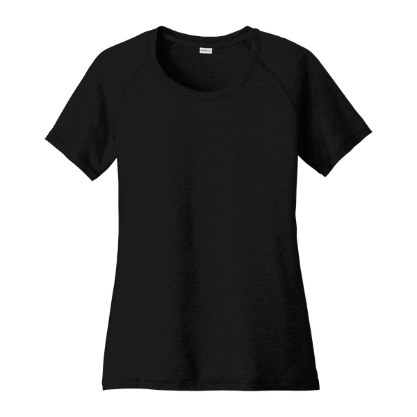 A1865W Ladies Tri-Blend Wicking Scoop Neck Raglan Tee