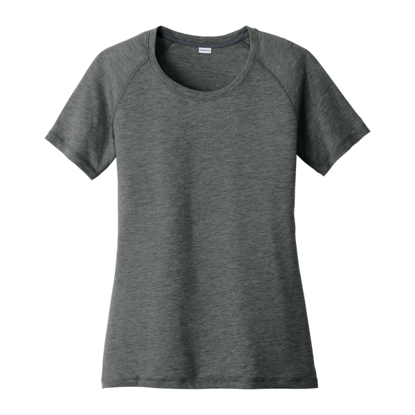 A1865W Ladies Tri-Blend Wicking Scoop Neck Raglan Tee
