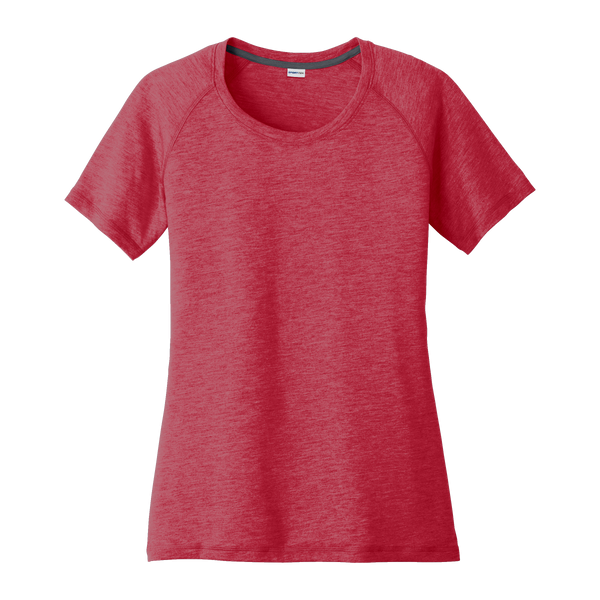 A1865W Ladies Tri-Blend Wicking Scoop Neck Raglan Tee
