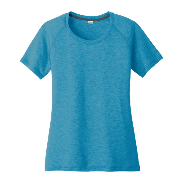 A1865W Ladies Tri-Blend Wicking Scoop Neck Raglan Tee