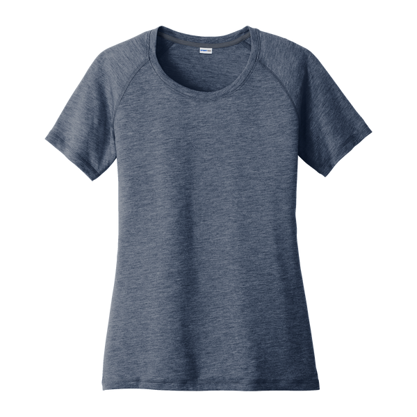 A1865W Ladies Tri-Blend Wicking Scoop Neck Raglan Tee