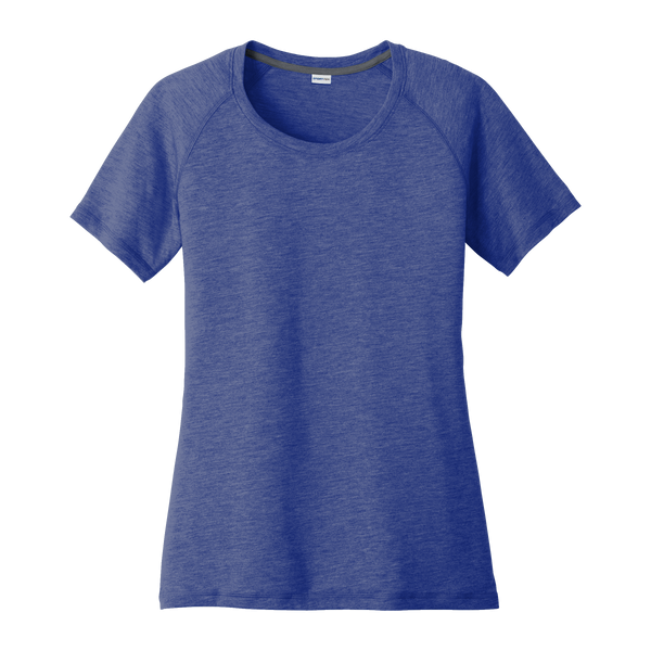 A1865W Ladies Tri-Blend Wicking Scoop Neck Raglan Tee