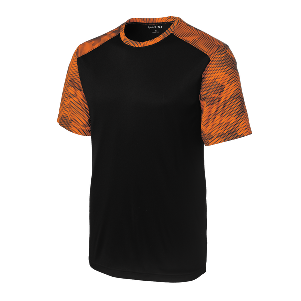 A1622M Mens Short Sleeve CamoHex Colorblock Tee
