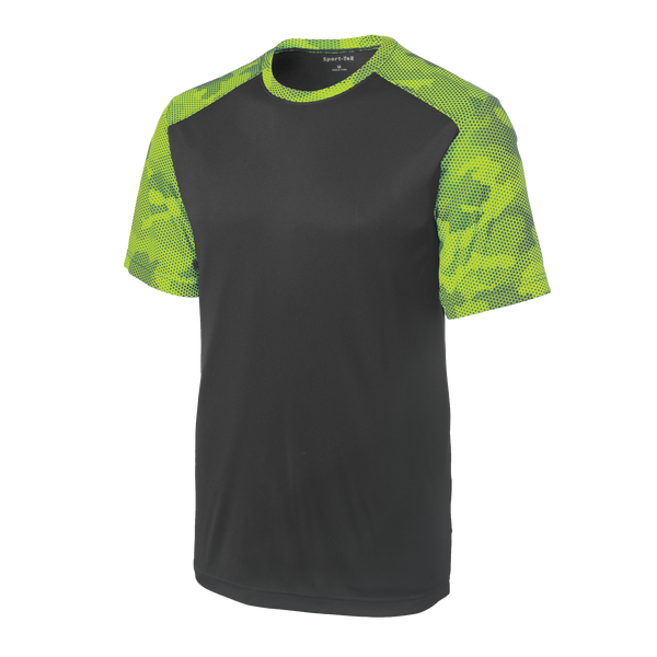 A1622M Mens Short Sleeve CamoHex Colorblock Tee