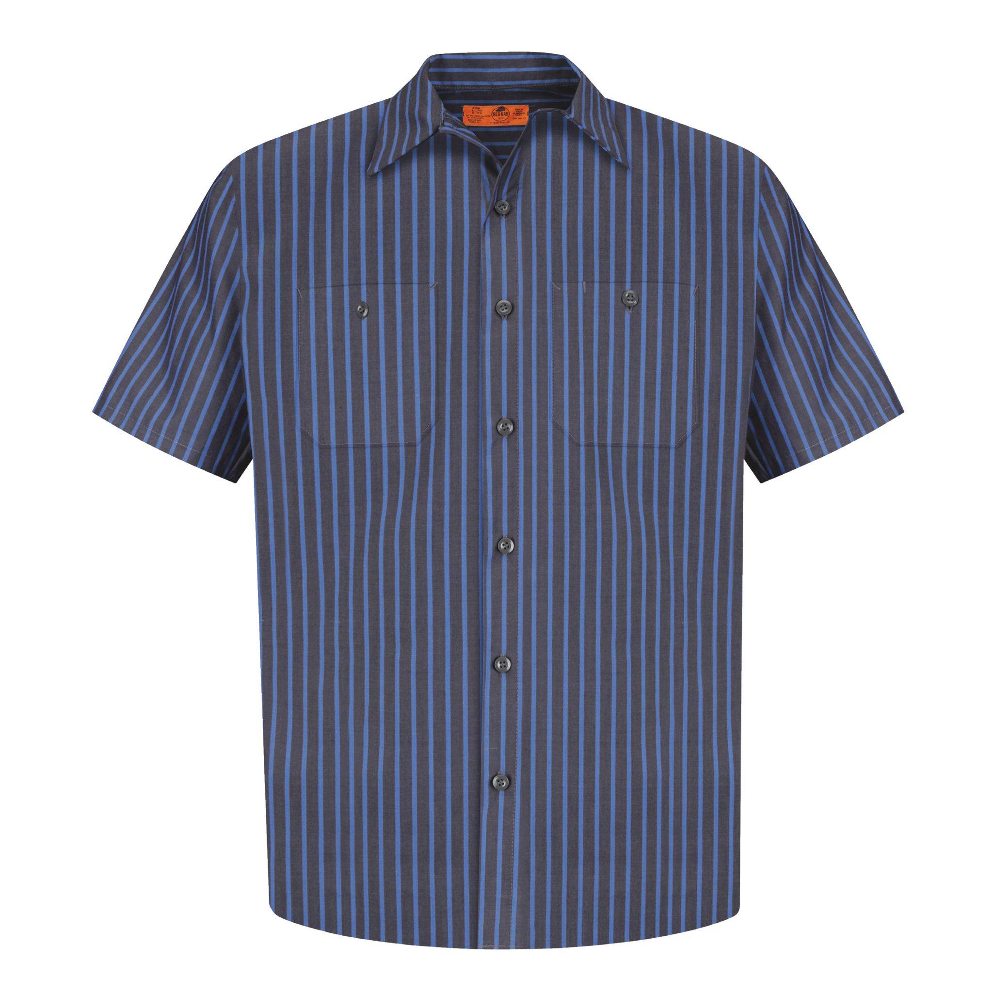 A2213 Mens Short Sleeve Striped Industrial Work Shirt