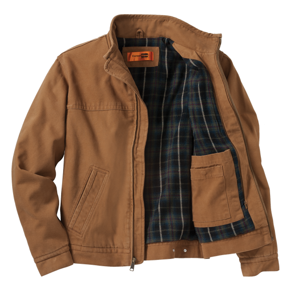 A1541 Mens Washed Duck Cloth Flannel-Lined Work Jacket