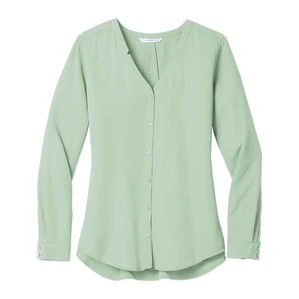A1959 Ladies Long Sleeve Button-Front Blouse